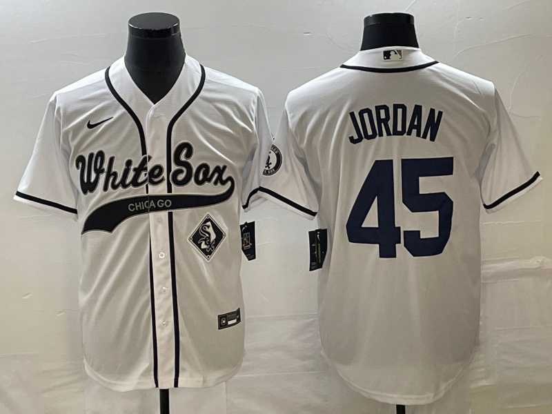 Mens Chicago White Sox #45 Michael Jordan White Cool Base Stitched Baseball Jersey->chicago white sox->MLB Jersey